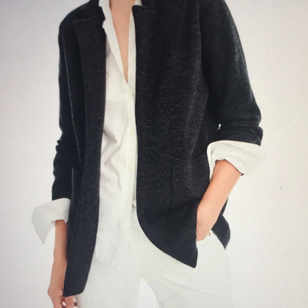J.Crew OpenFront Sweater Blazer Gray Wool XL